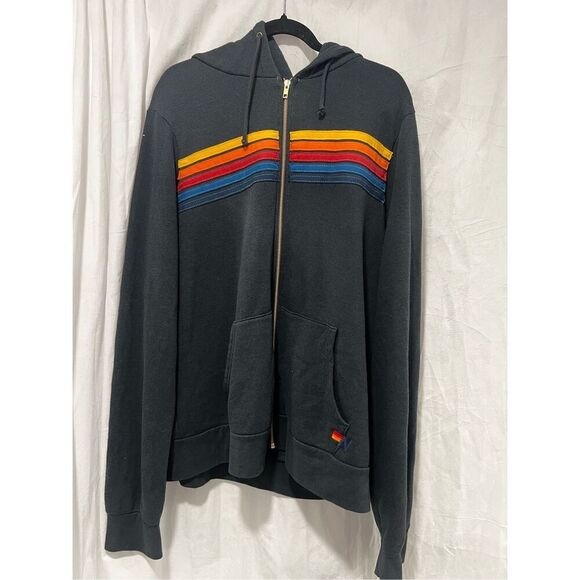 Aviator Nation Women's Black 5 Stripe Full Zip Hoodie Sweatshirt 2XL NWOT J004 - Picture 7 of 11